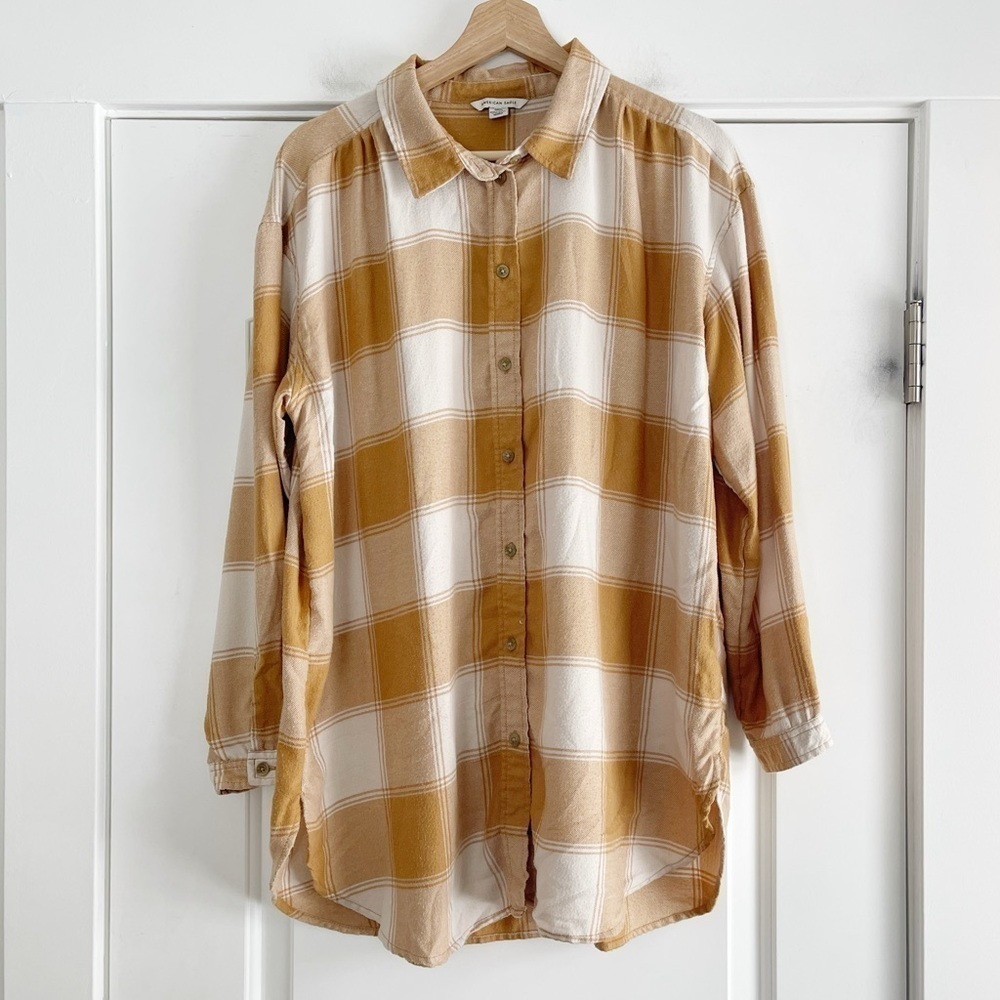 American Eagle Oversized Plaid Button Up - S
